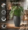 WKTR Grey 18 Inch German Polymer Tall Round Plant Container with Saucer