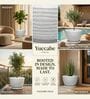 WKTR Marble White 18 Inch German Polymer Round Plant Container with Saucer
