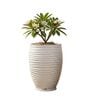 WKTR Marble White 18 Inch German Polymer Tall Round Plant Container with Saucer