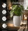 WKTR Marble White 18 Inch German Polymer Tall Round Plant Container with Saucer