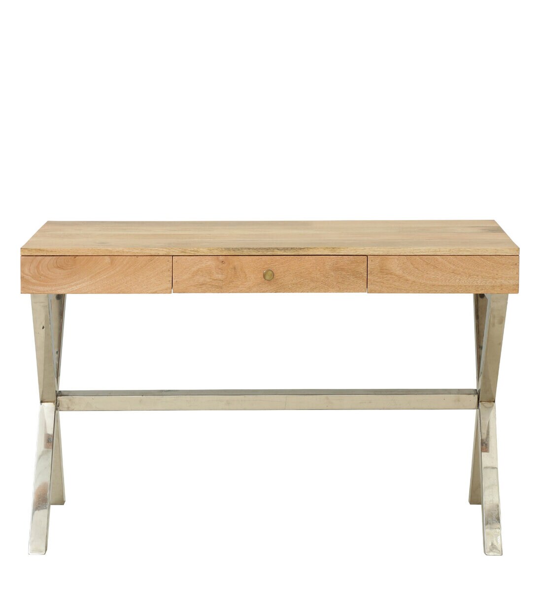 Buy Cheverly Metal Study Table In Natural Finish Bohemiana By Pepperfry Online Contemporary