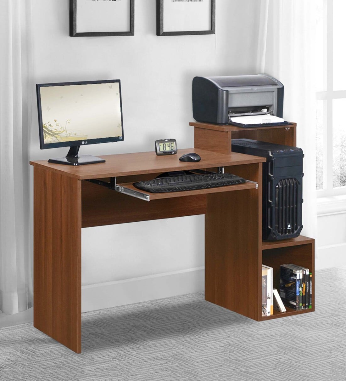 Buy Wonder Computer Table in Acacia Dark Finish by Delite kom Online