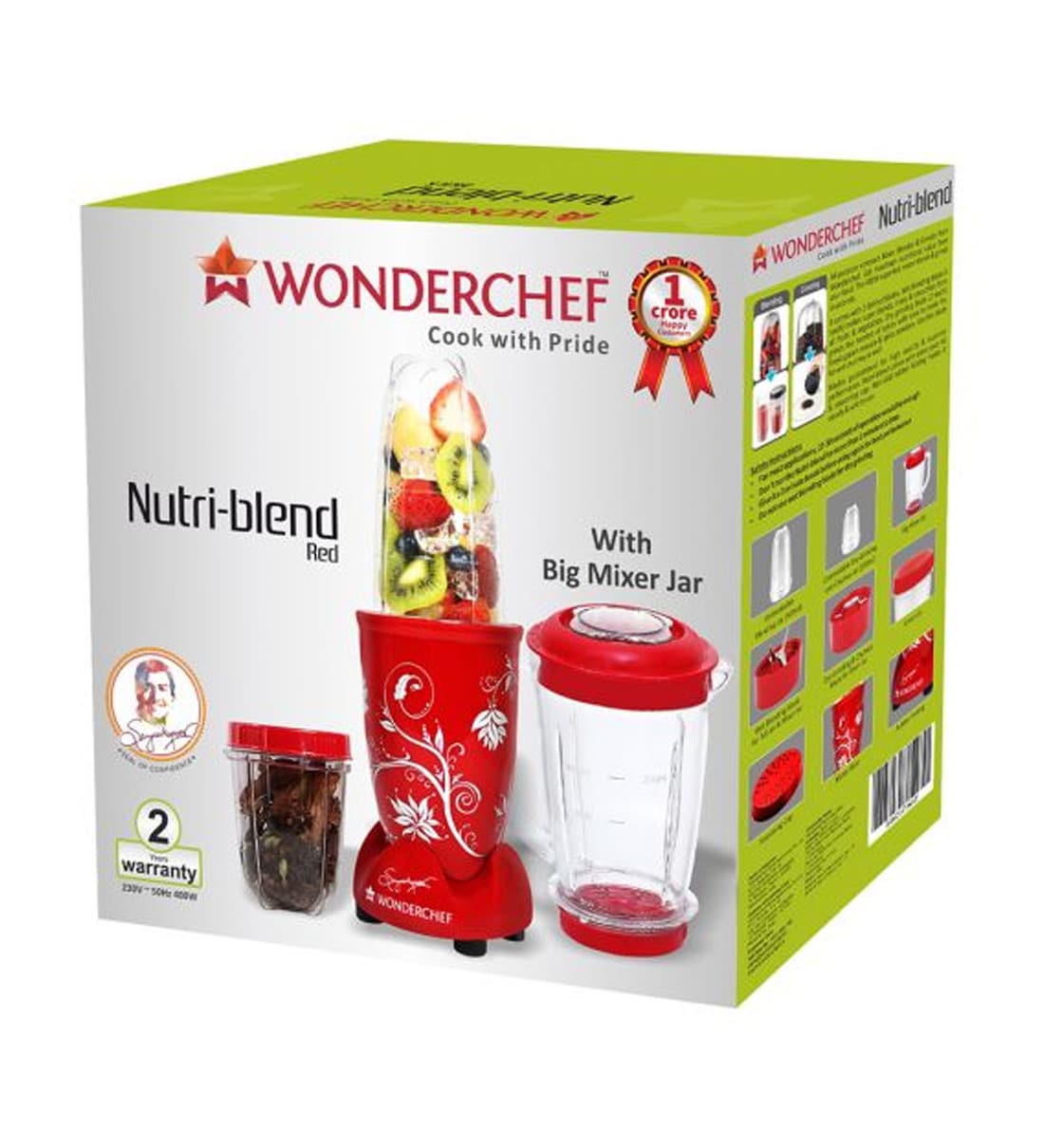 Buy Wonderchef NutriBlend 400Watt Juicer Mixer Grinder With Big Mixer