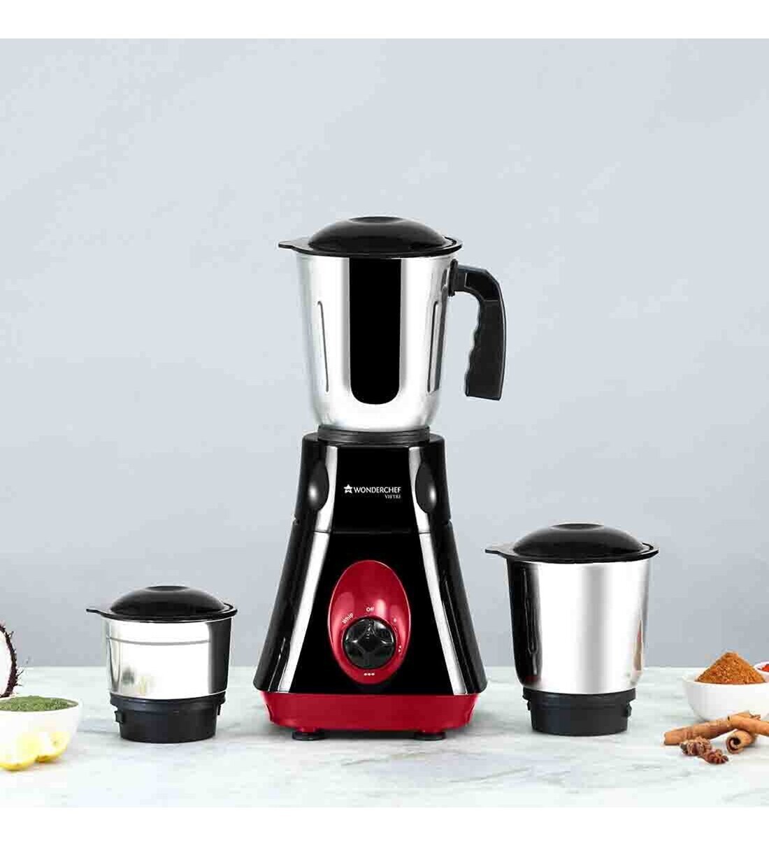 Buy Wonderchef Vietri Mixer Grinder 550W with 3 AntiRust Stainless