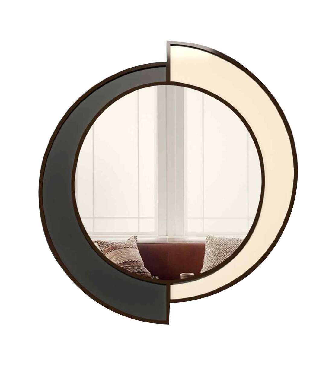 Buy Wood Round Shape Wall Mirror By Wallmantra Online - Decorative ...