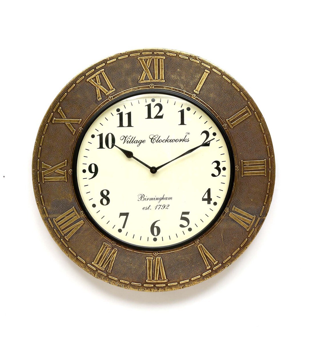 Buy Wooden Brassfitted Round Wall Clock By Craft Tree Online Vintage