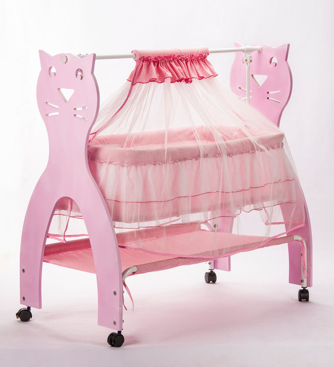 Buy Wooden Cradle In Pink Colour By Kiddery Online Cribs Cribs