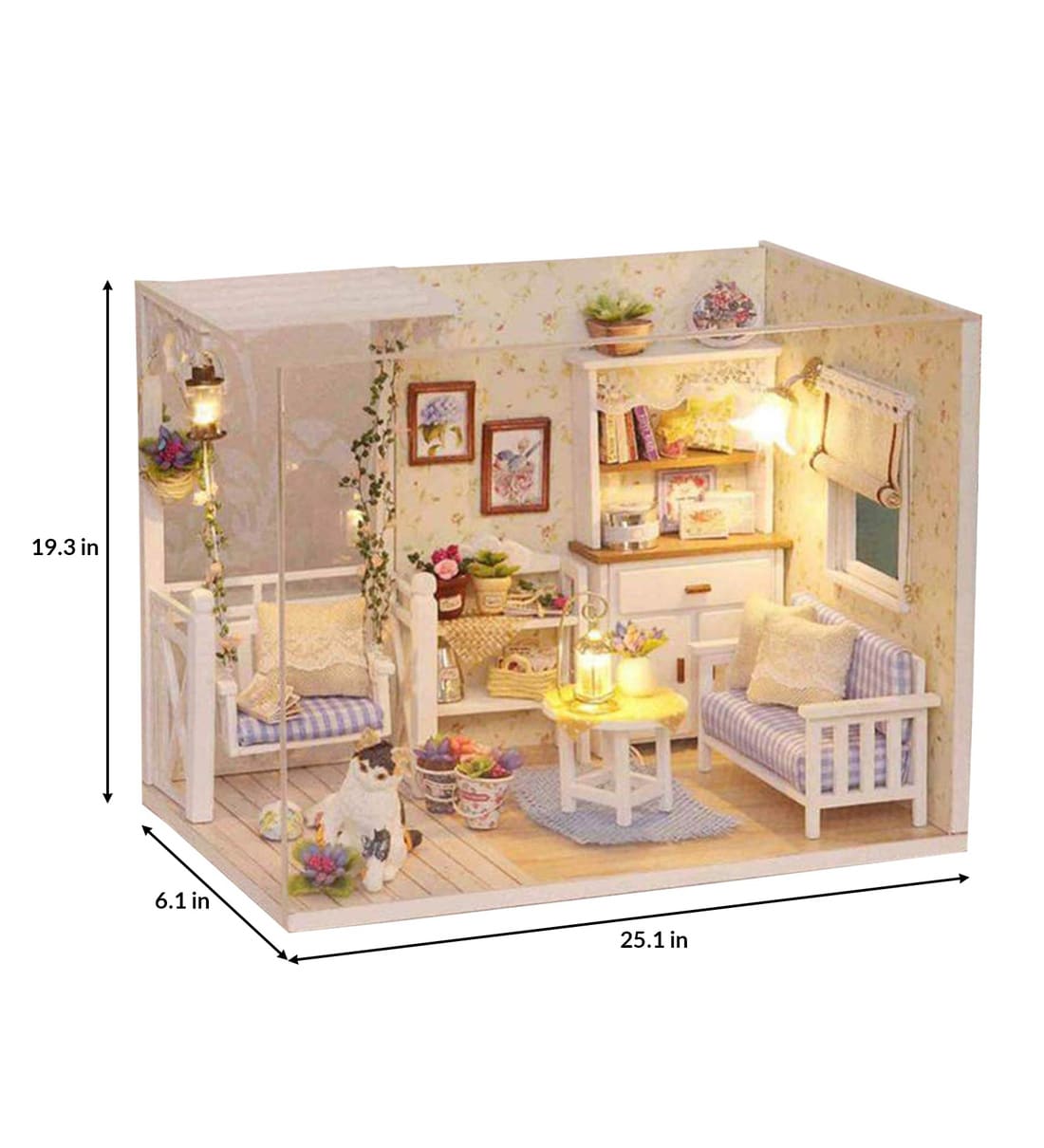 DIY Miniature Creative Doll House with Furniture Full Set Wooden Romantic  Modern LED Light Cottage House Building puzzle Self Assembled Gift