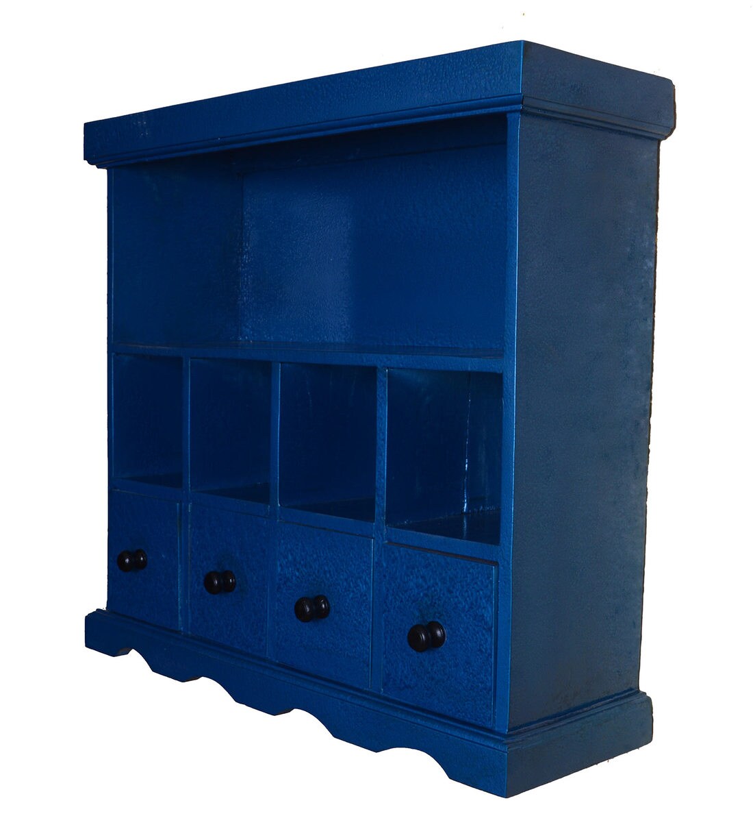 Buy Wooden Wall In Distress Blue By Art Of Jodhpur Online
