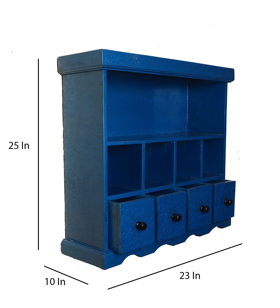 Buy Wooden Wall In Distress Blue By Art Of Jodhpur Online