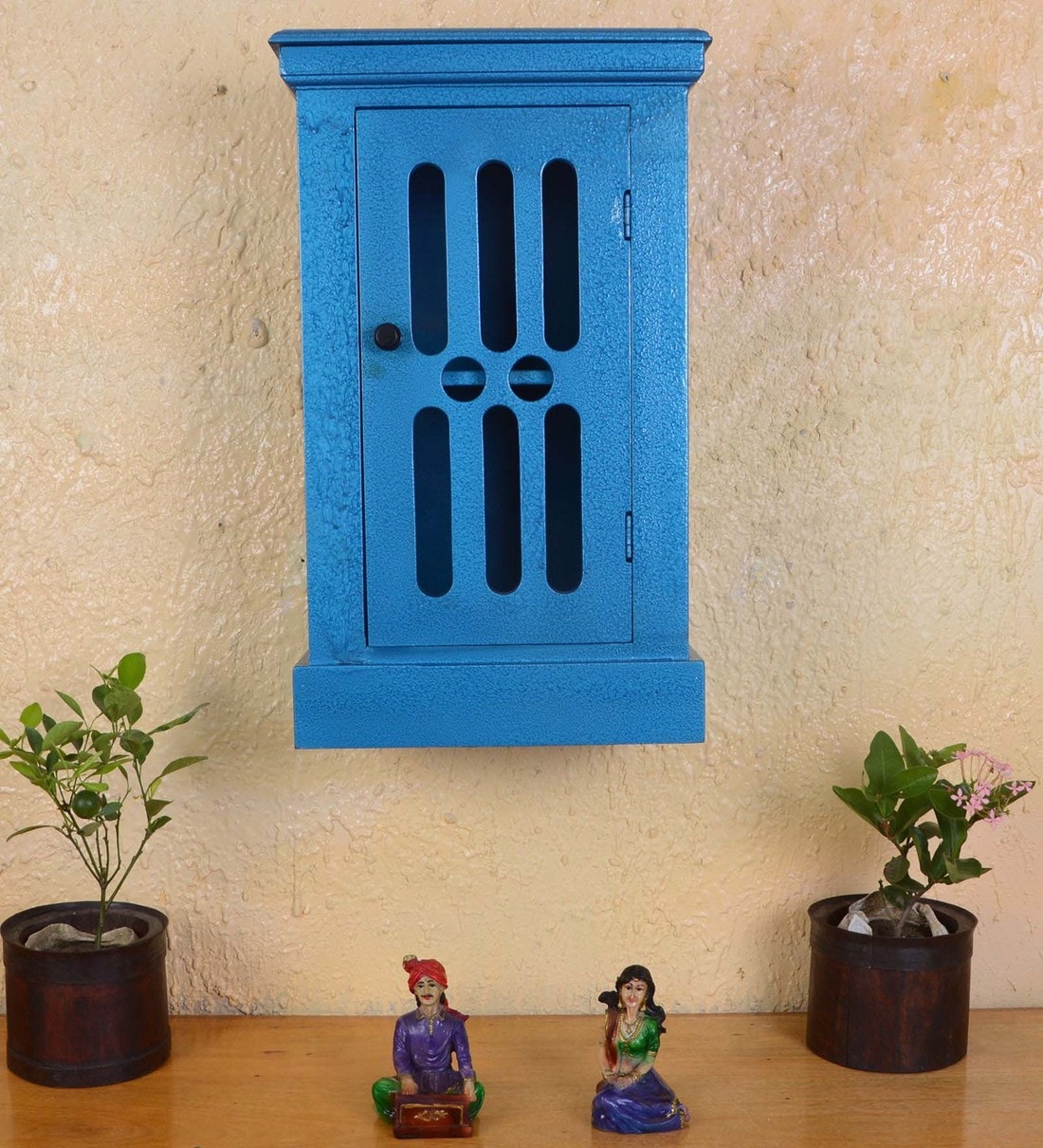 Buy Wooden Wall In Distress Blue By Art Of Jodhpur at 30 OFF