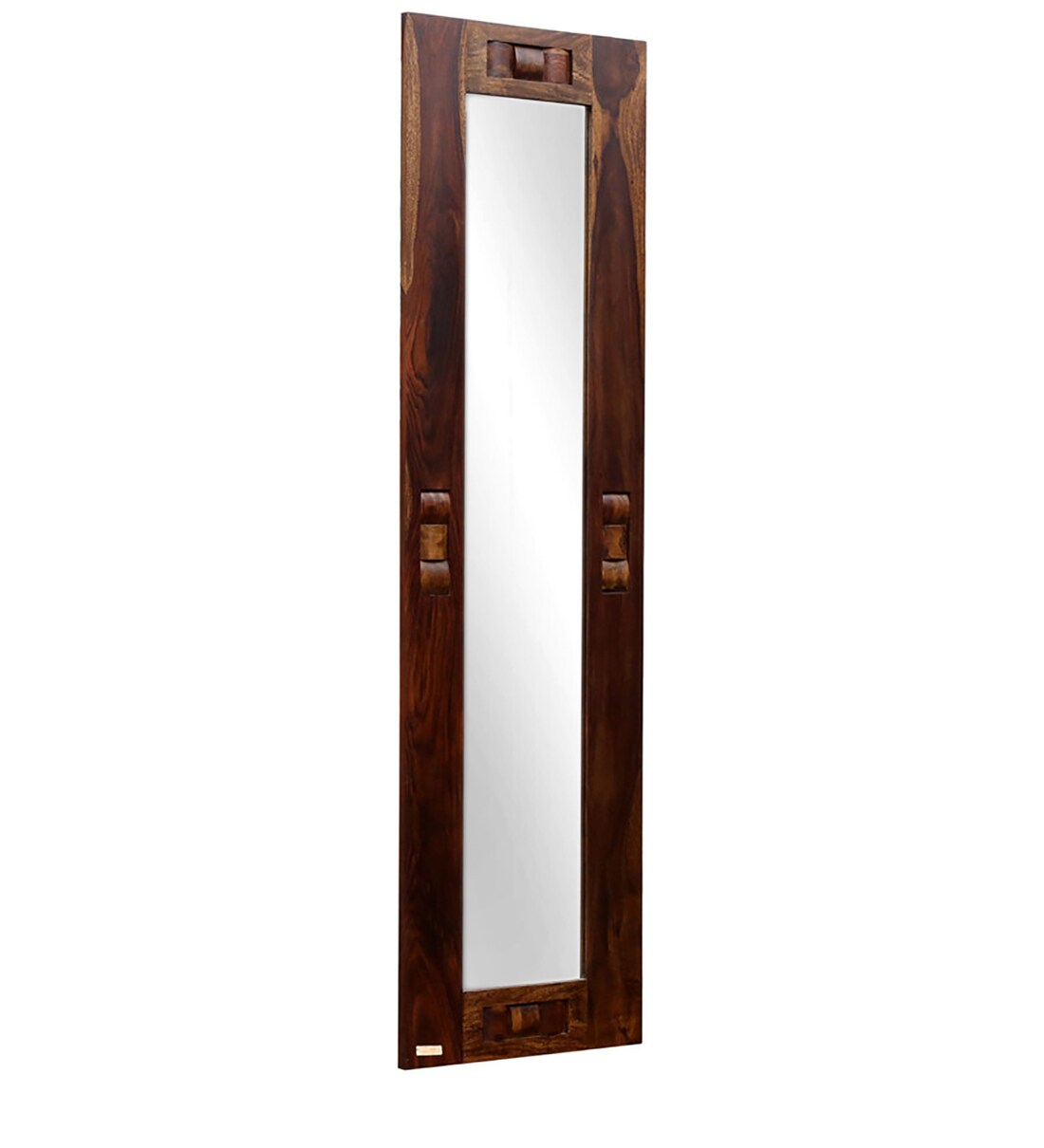 Buy Sheesham Wood Full Length Mirror in Brown colour Woodsworth By