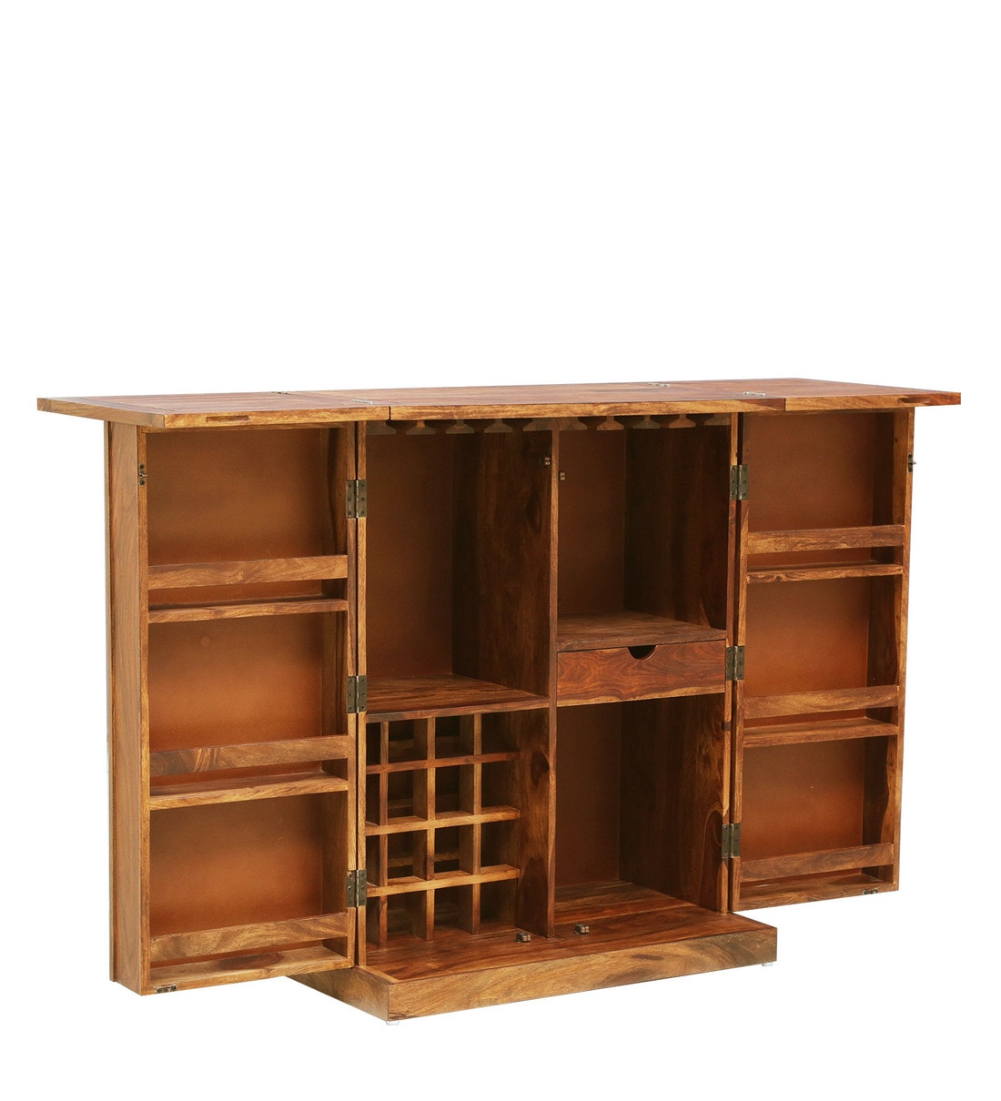 Buy Woodway Solid Wood Bar in Rustic Teak Finish Woodsworth