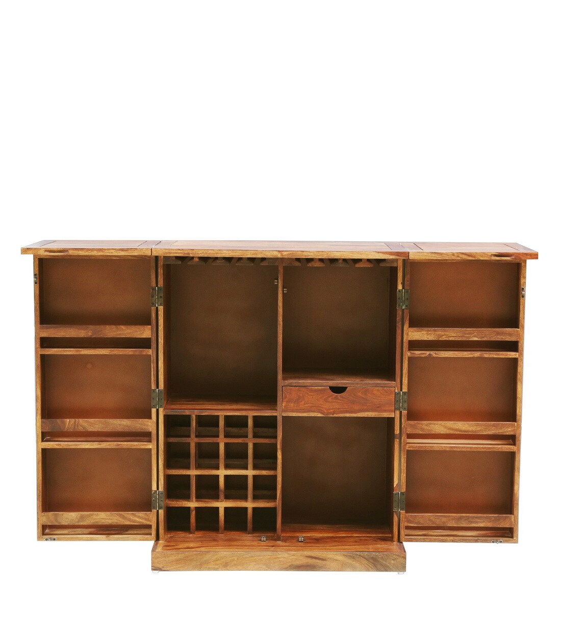 Buy Woodway Solid Wood Bar in Rustic Teak Finish Woodsworth