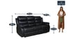 Wonderell Electric Recliner Set (3+1+1) In Black Colour