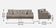 Woody Fabric 3 Seater Sofa In Camel Beige Colour