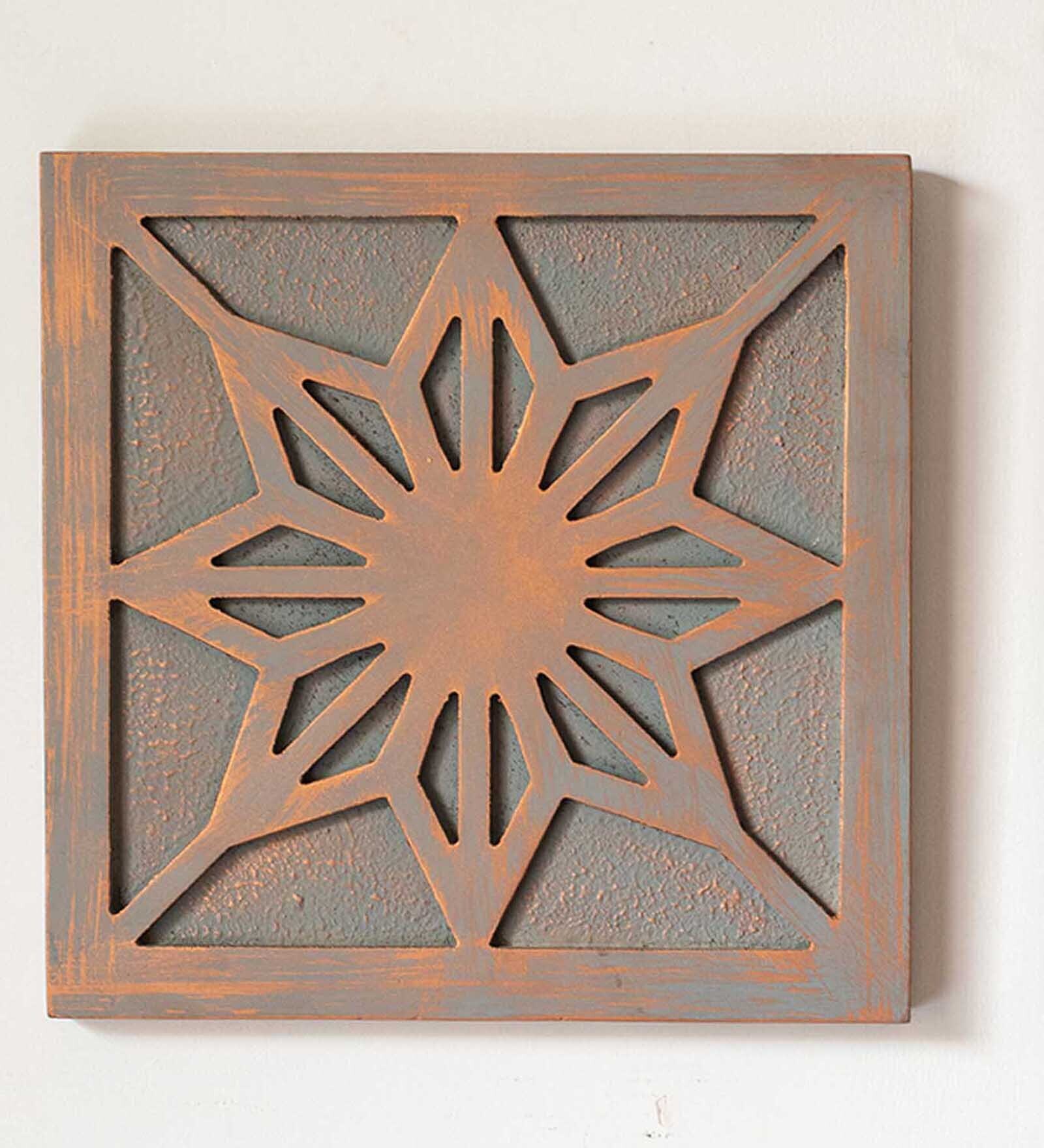 Wodden Florals Handcrafted Wall Decor In Recycled Wood (12 Inch)