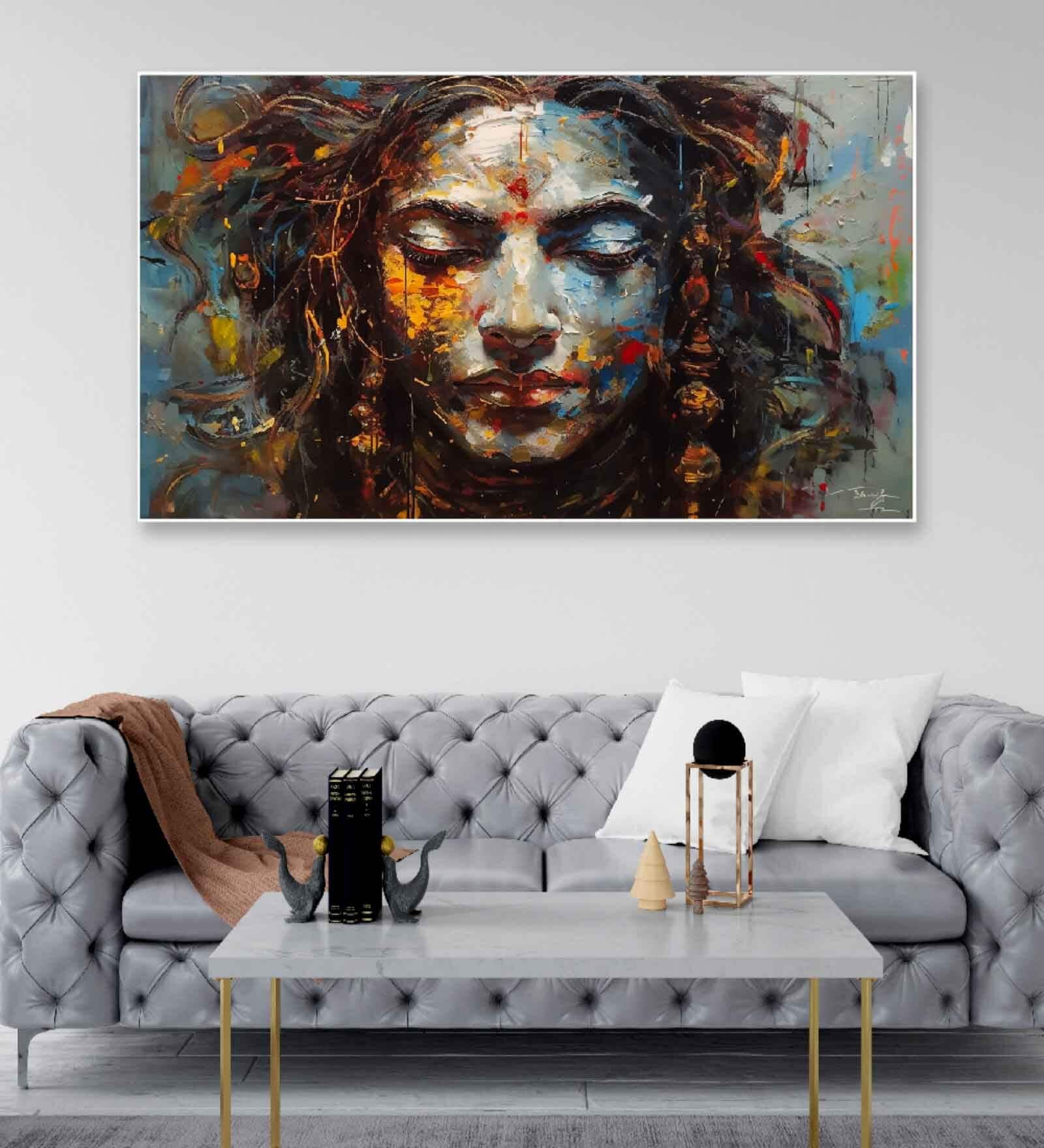 Buy Woman Face Multicolour Canvas Art Print at 17% OFF by Dekorstation ...