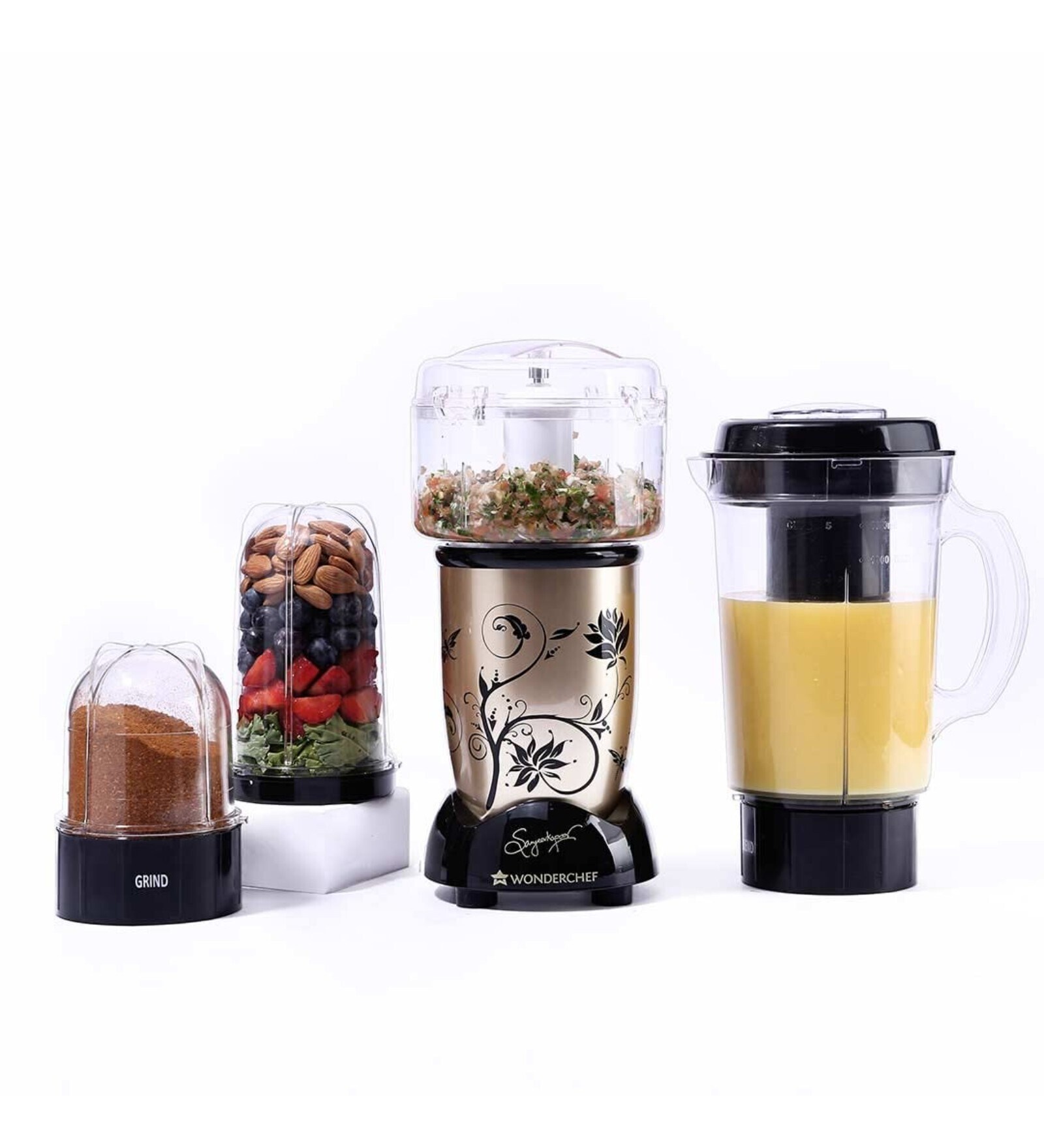 Buy Wonderchef SS Blades 400W 4 Jar Nutri Blend Juicer Mixer Grinder
