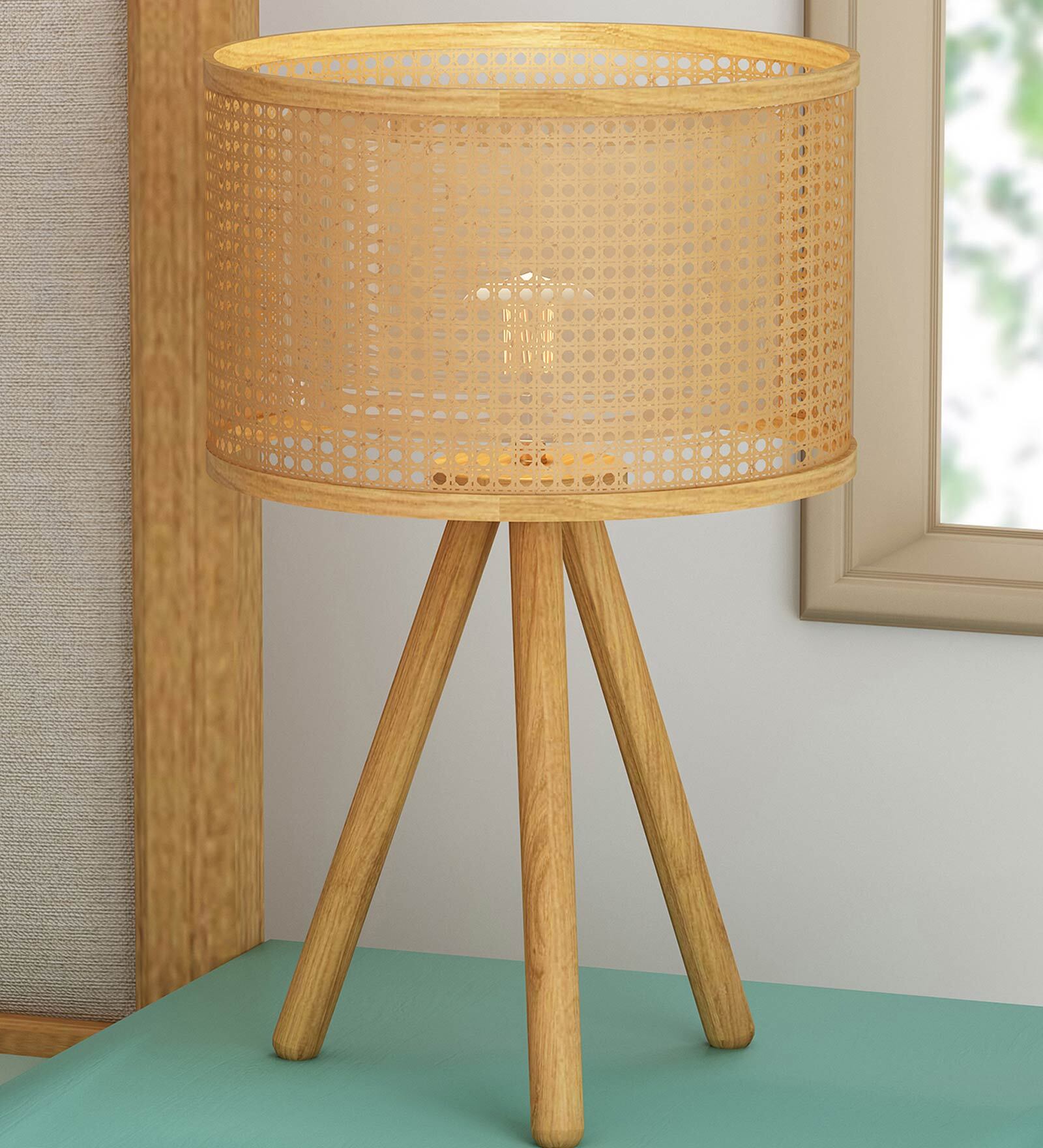 Wood Boho Earth Table Lamp BY Prava