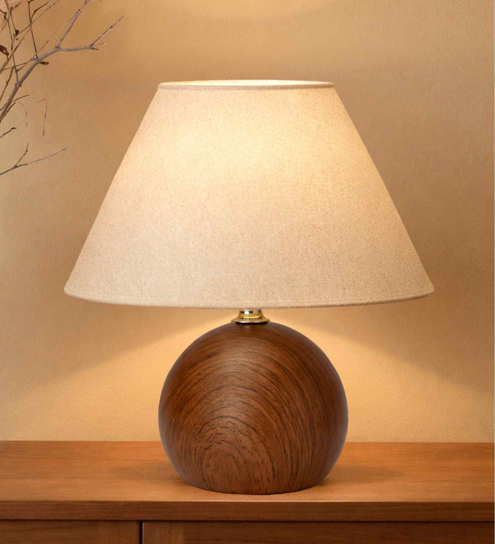Wood Grain Pattern Small Table Lamp