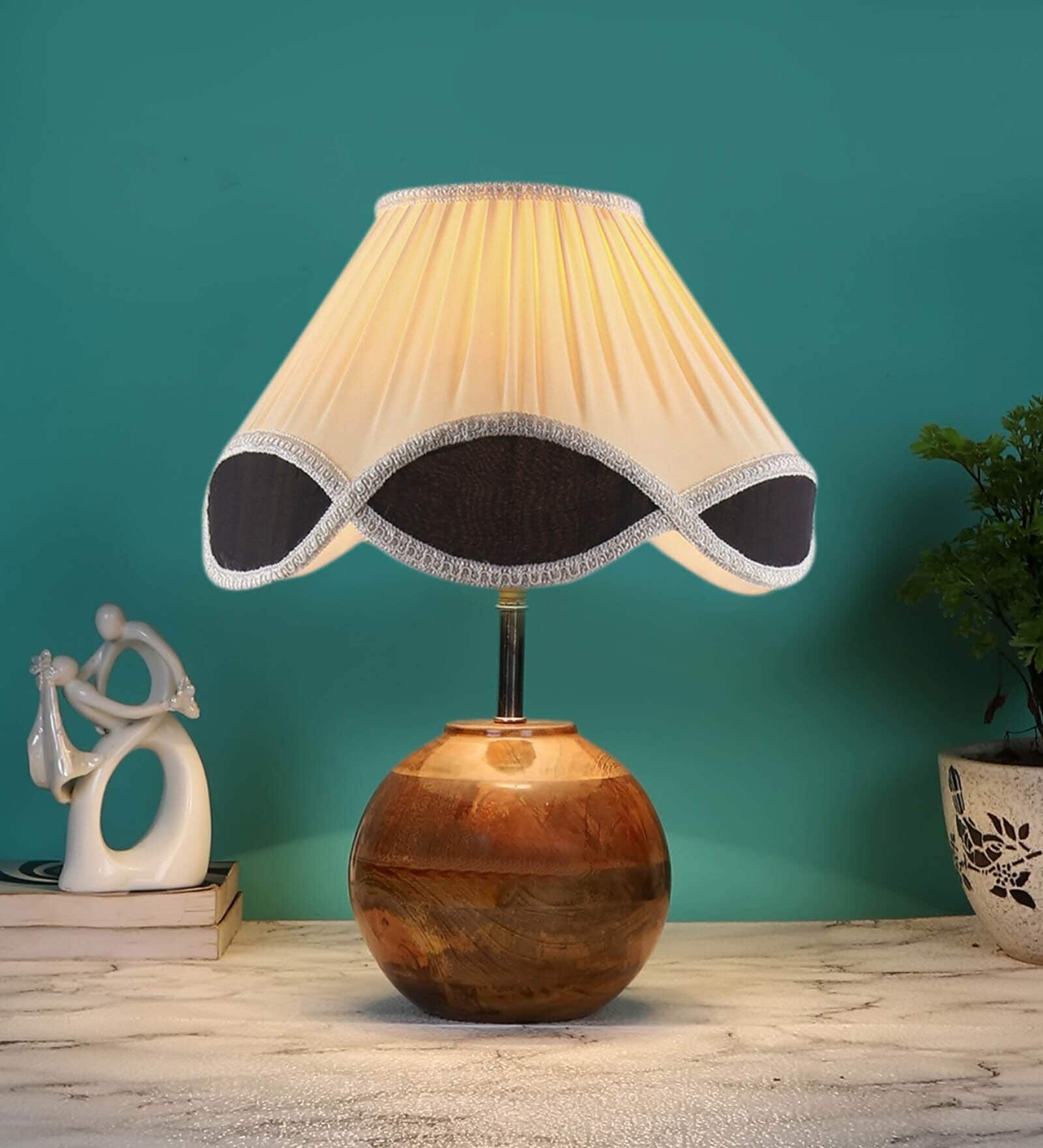 Wood Multicolor Table Lamp