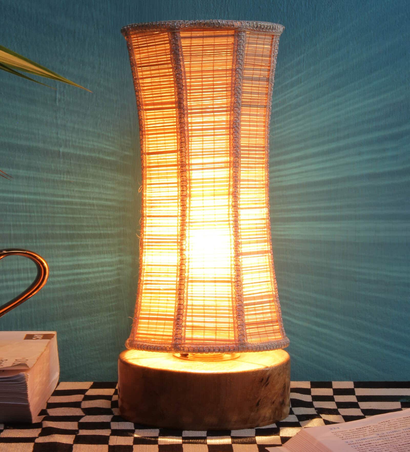 Wood Multicolor Table Lamp