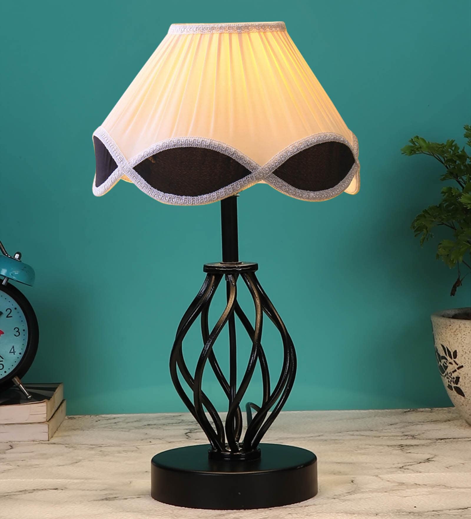 Wood Multicolor Table Lamp