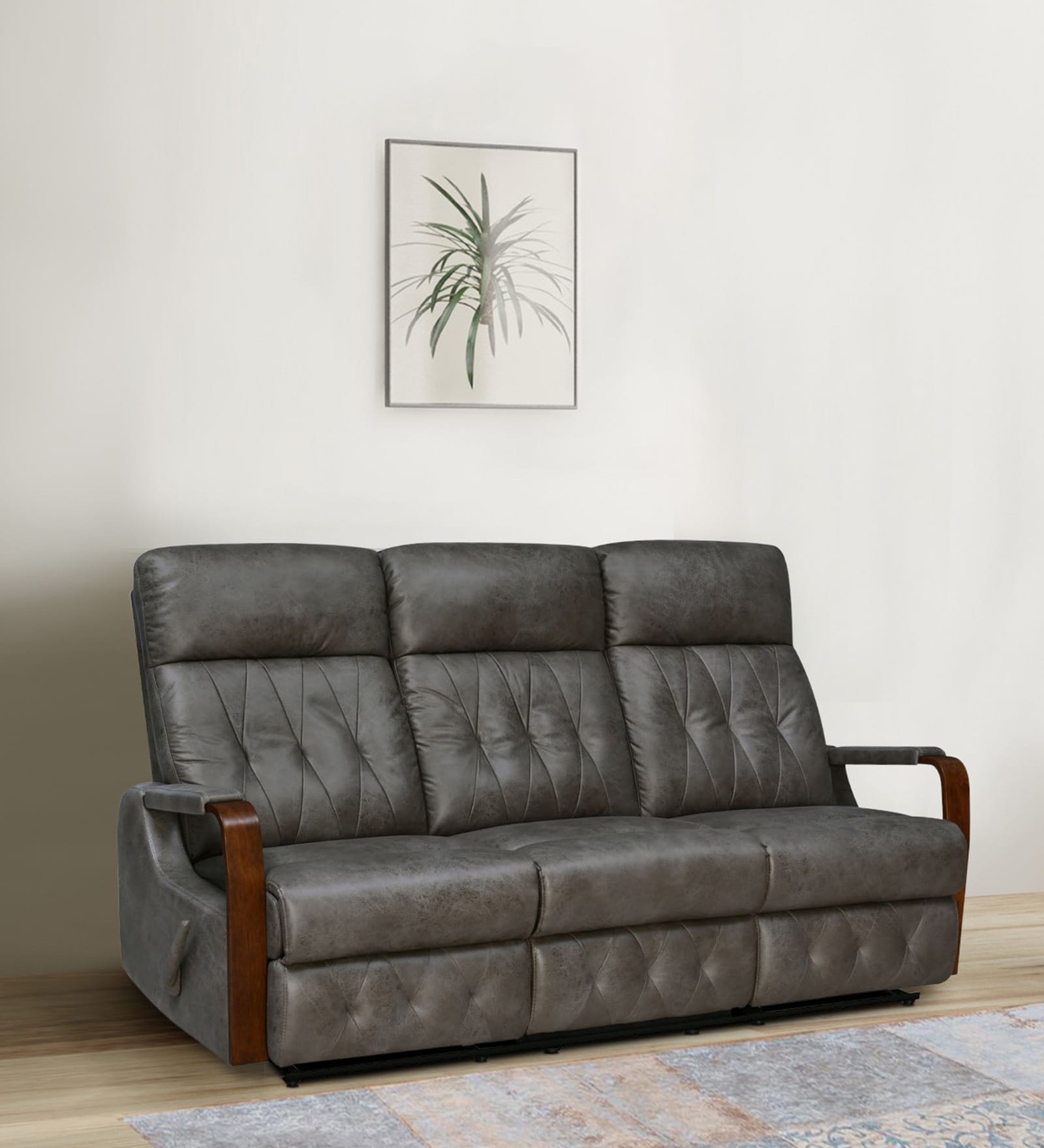 Woodbridge 3 Seater Manual Recliner In Grey Colour