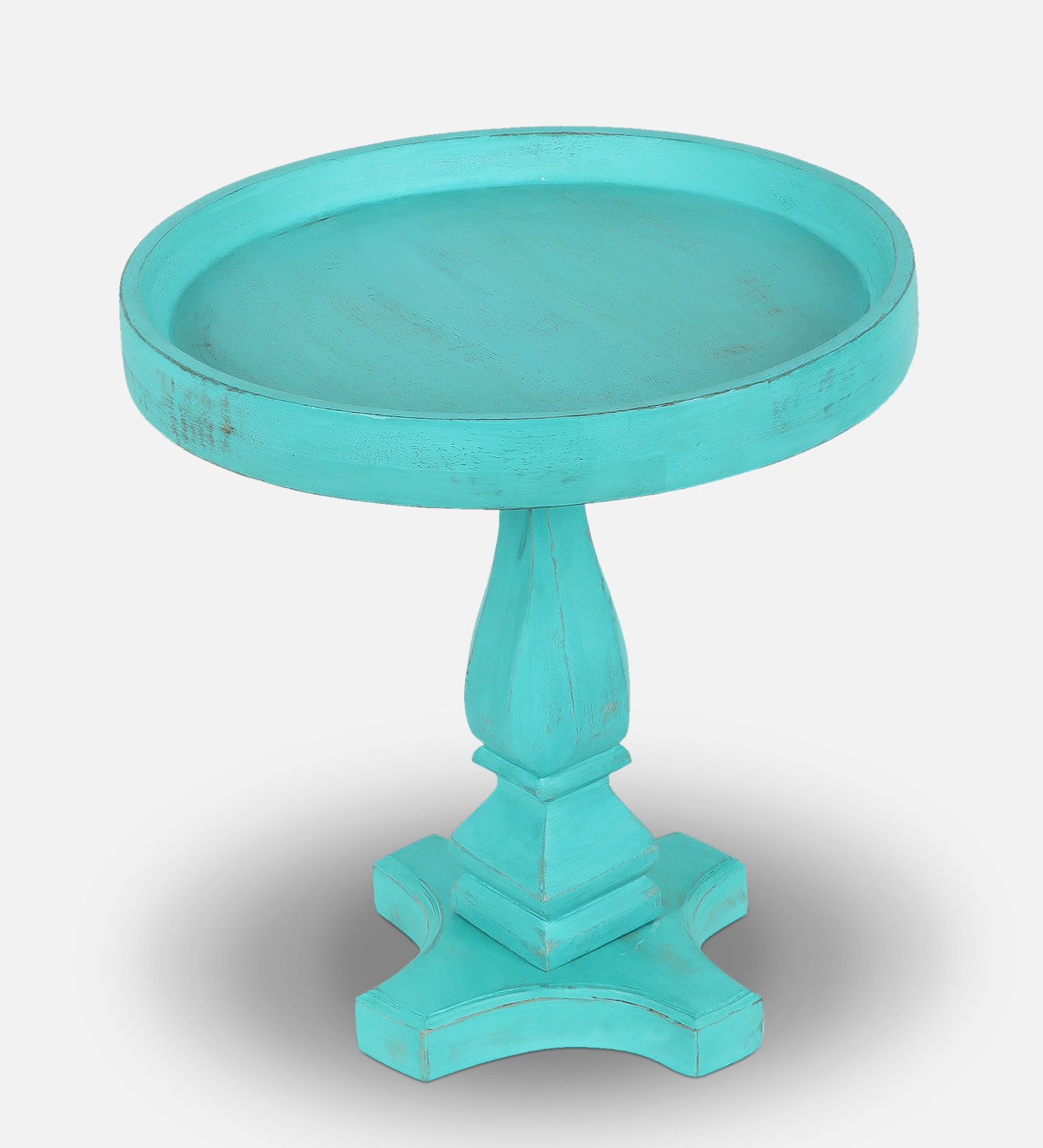 Buy Wooden Solid Wood End Table in Light Blue Finish at 100 OFF by The