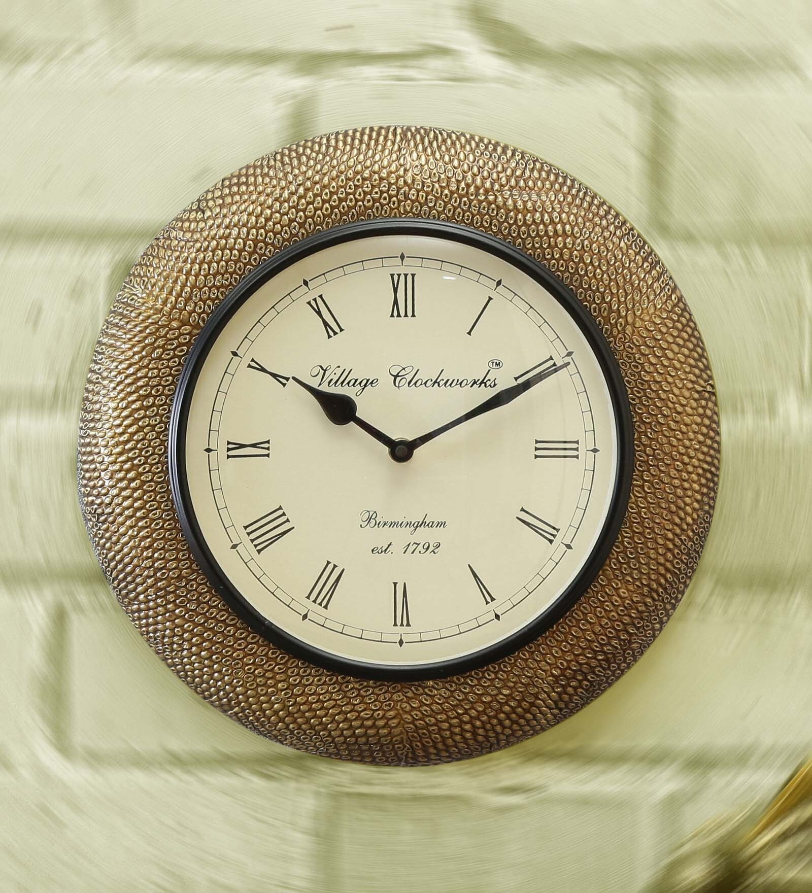 Arc Wooden Brassfitted Round Wall Clock