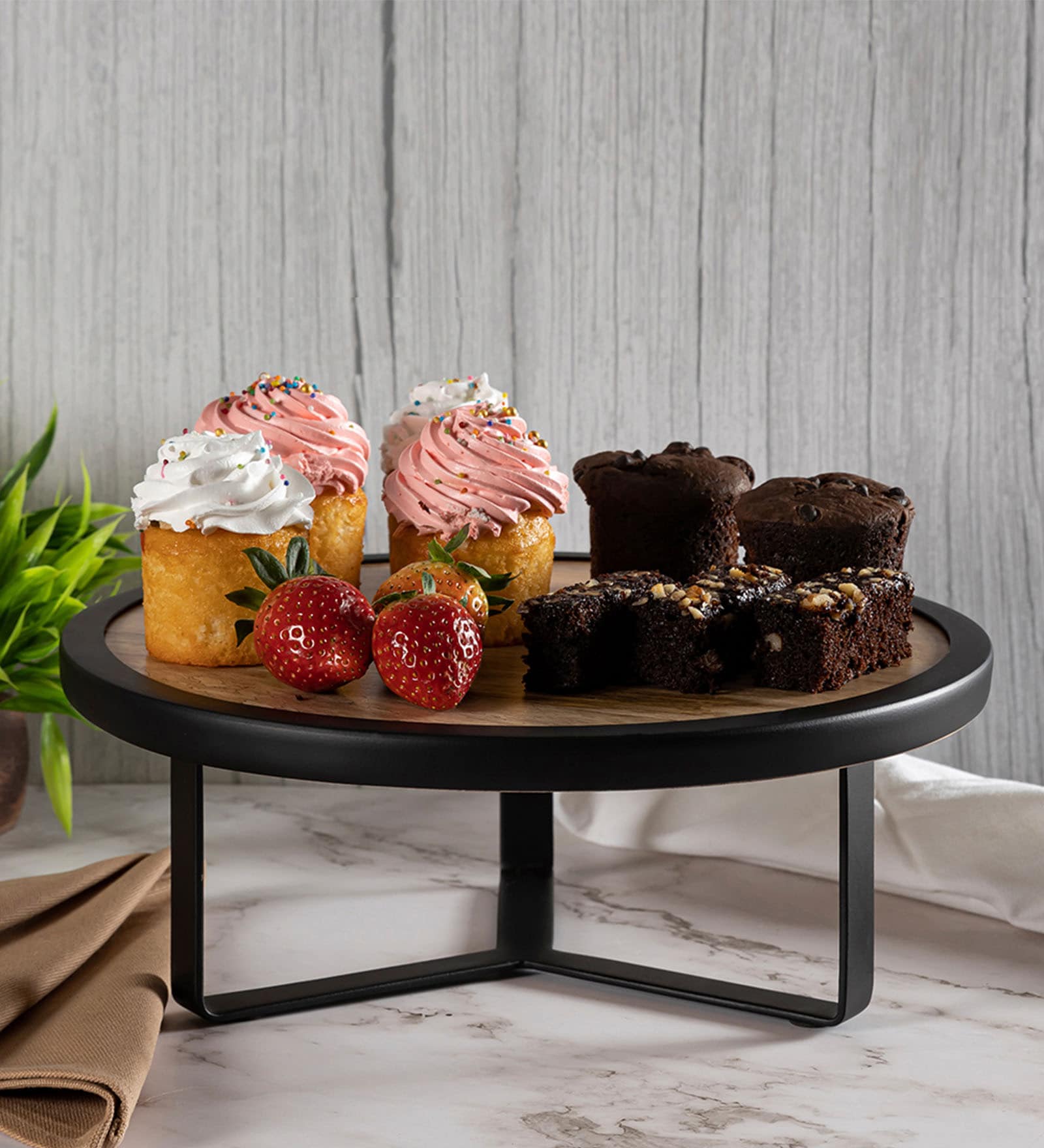 Black Mango Wood Cake Stand