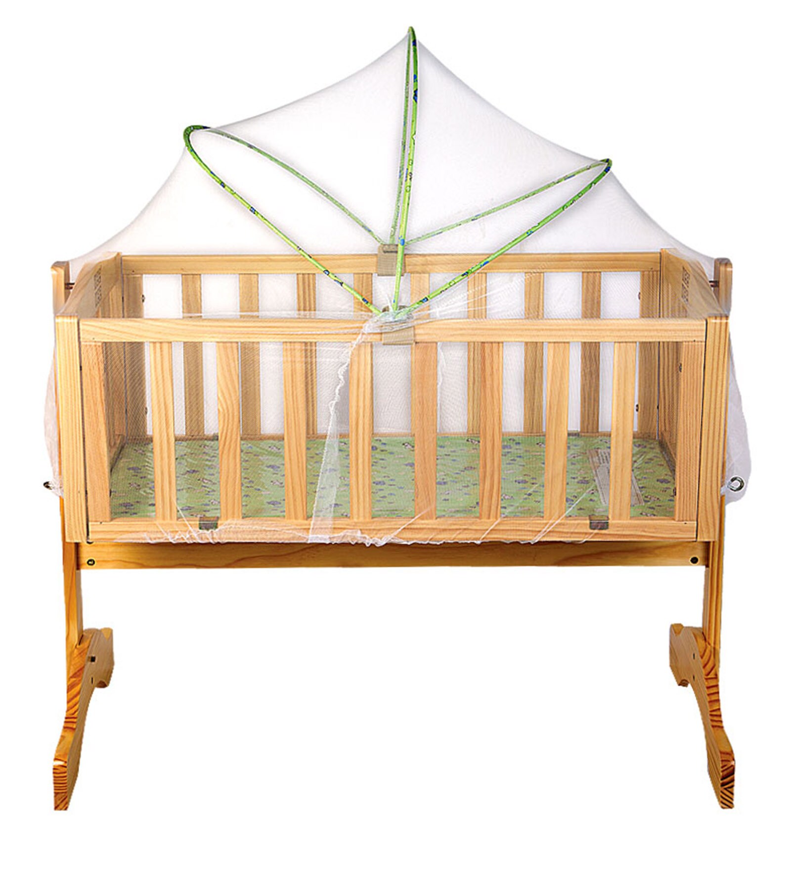 Buy Wooden Cradle with Mosquito Net by Mee Mee Online Cribs Cribs