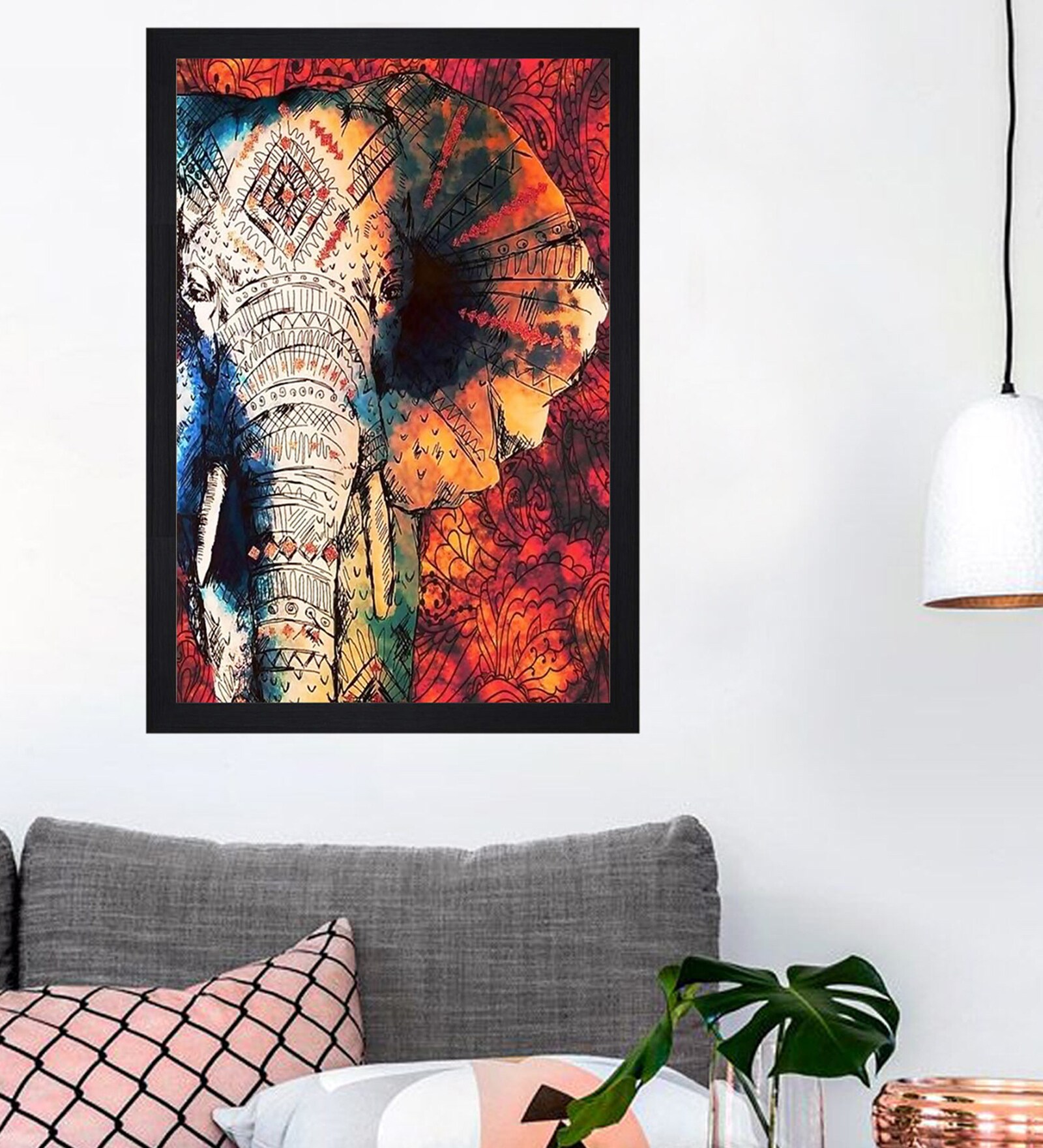 Inspired Studio Red Wood Framed Art Print