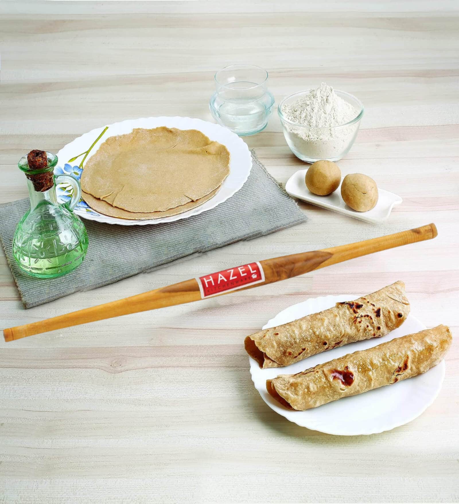 Wooden Gujatari Roti Roller Belan, 36 Cm, Brown, 1 Pc