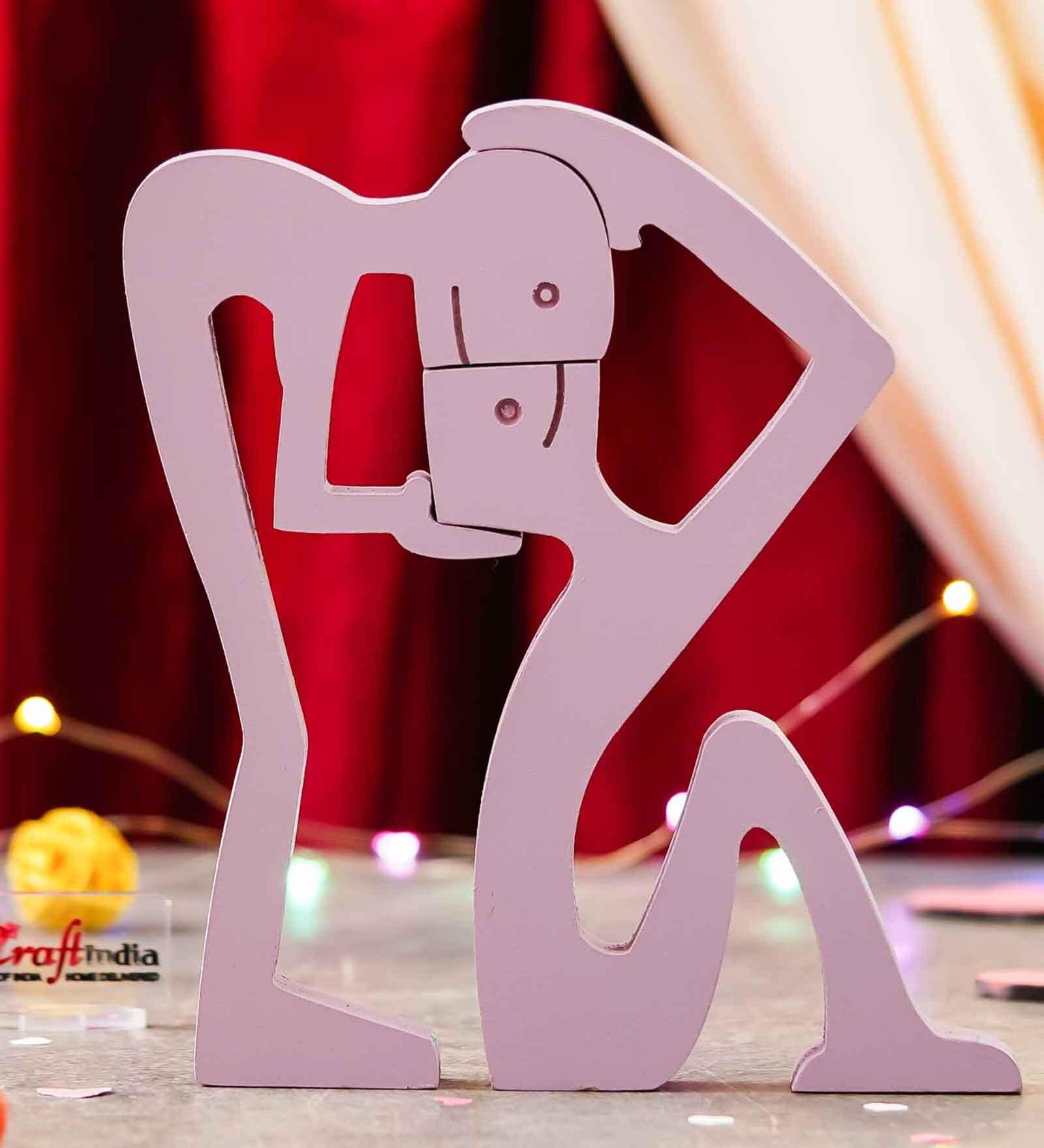 Wooden Handcrafted Couple Showpiece