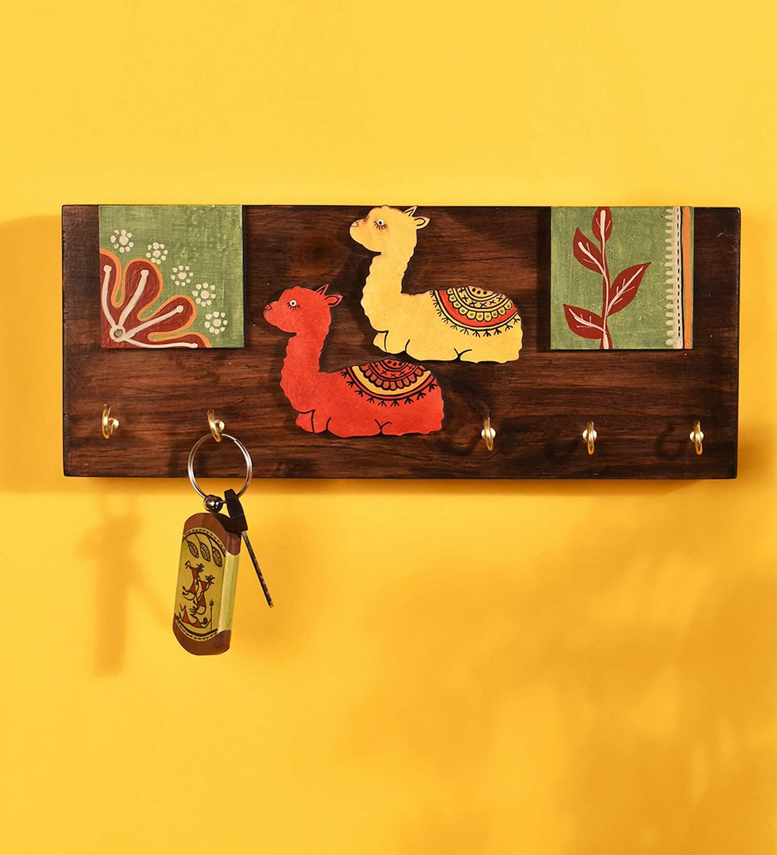 Wooden Handcrafted Fenerty Tribal Art Key Holder