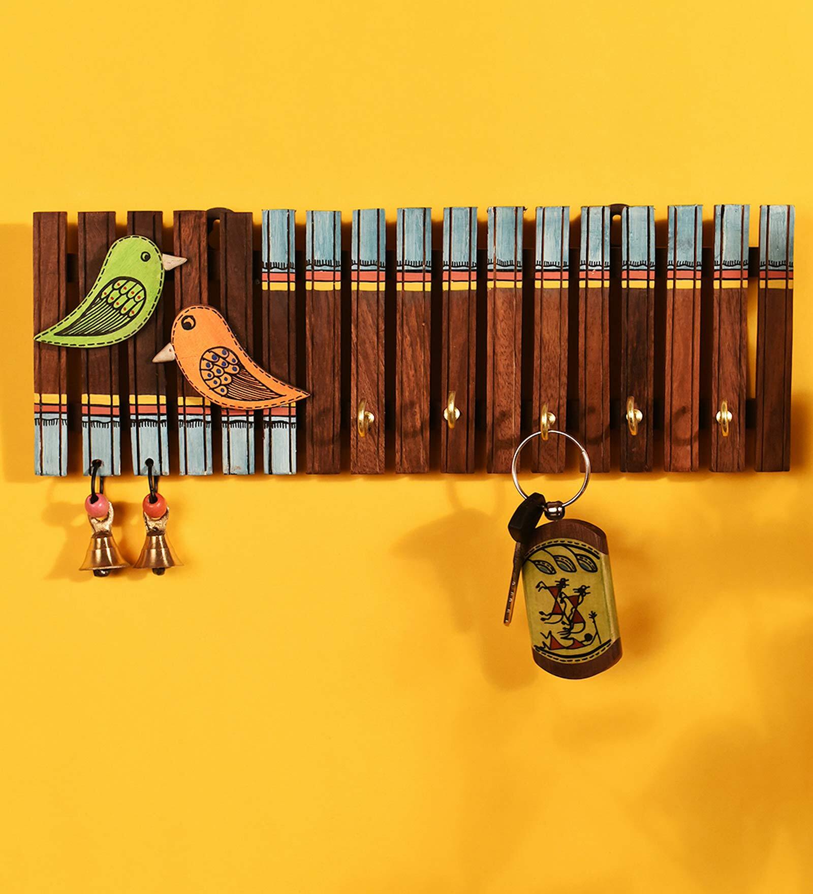 Wooden Handcrafted Delicea Tribal Art Key Holder