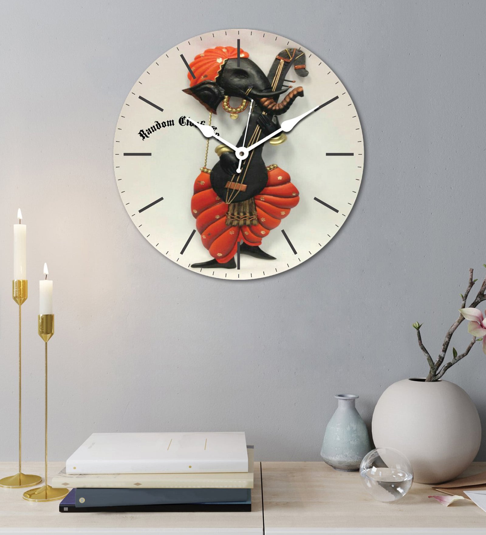 Off White MDF Lord Modern Wall Clock