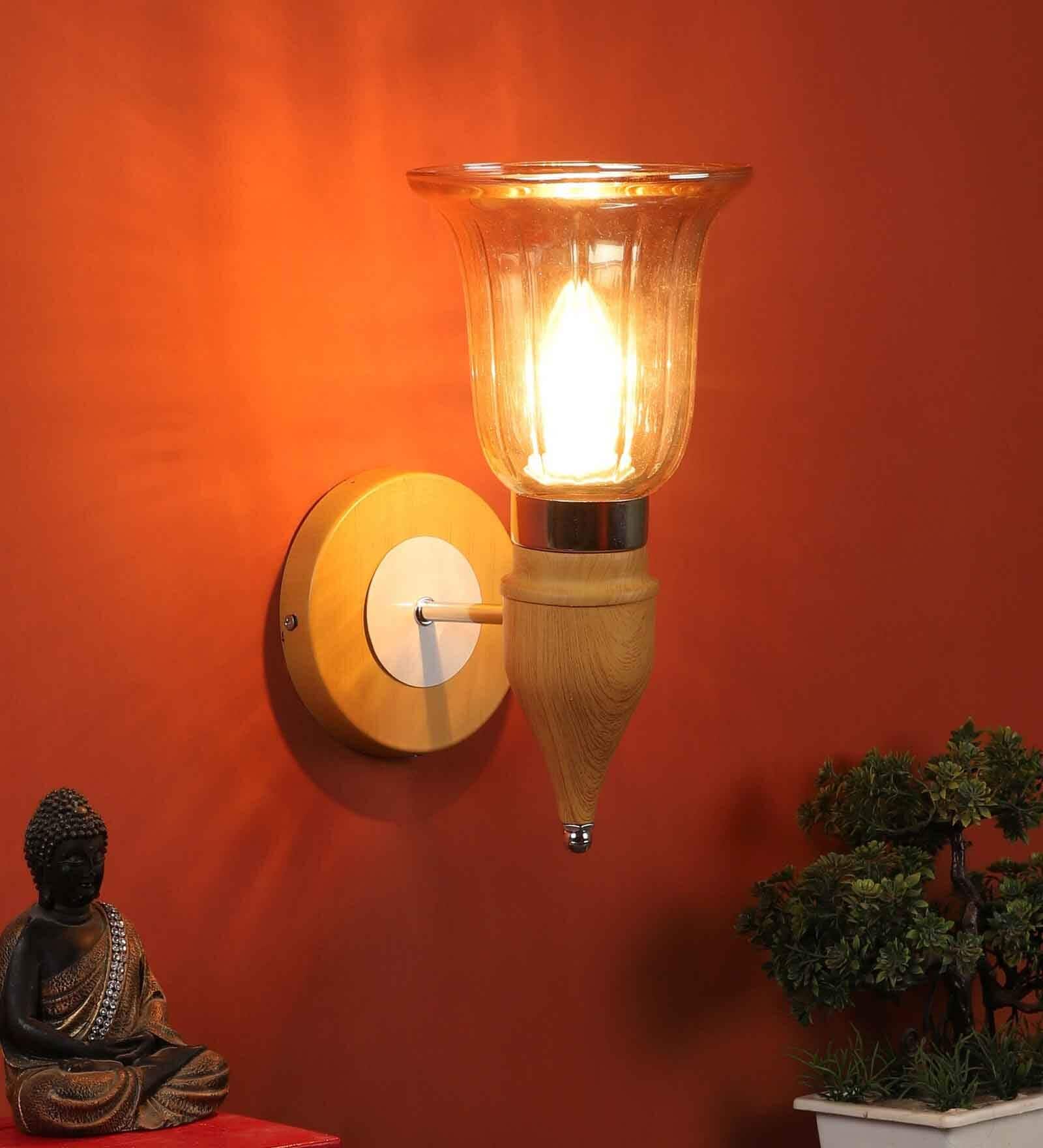 Wooden Metal Wall Light