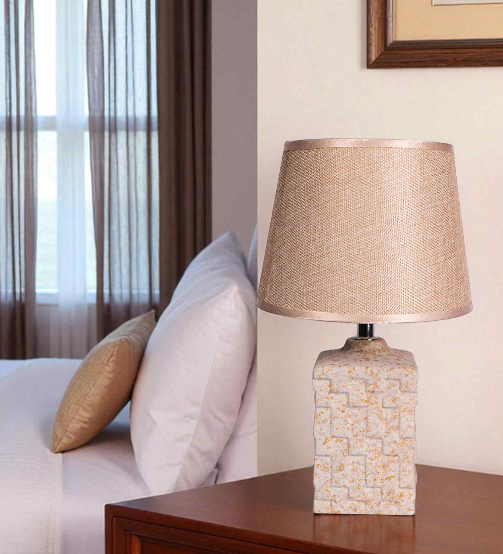 Wooden-Metalic Gray Study Desk Lamp