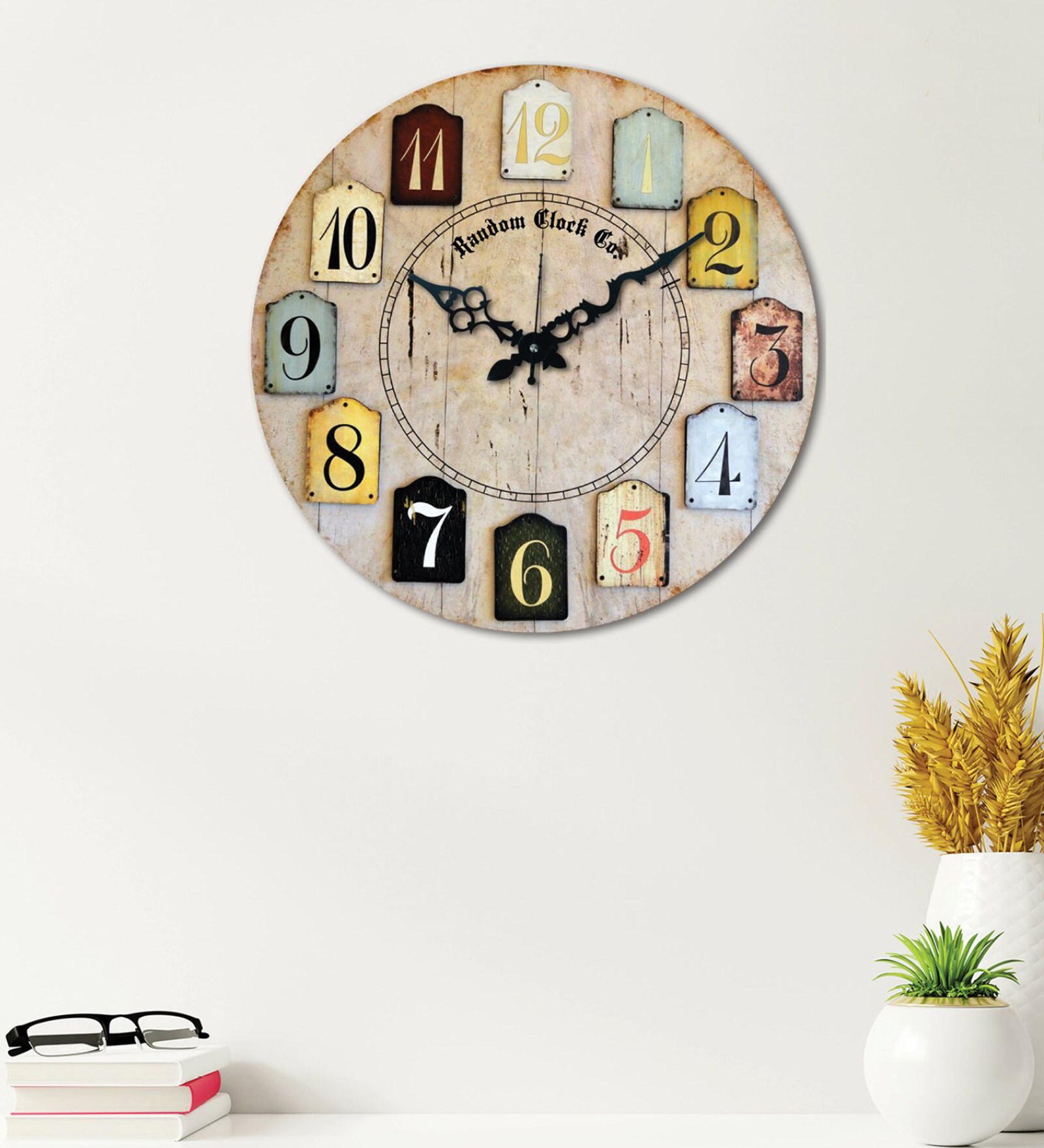 Matteo Beige MDF Wall Clock