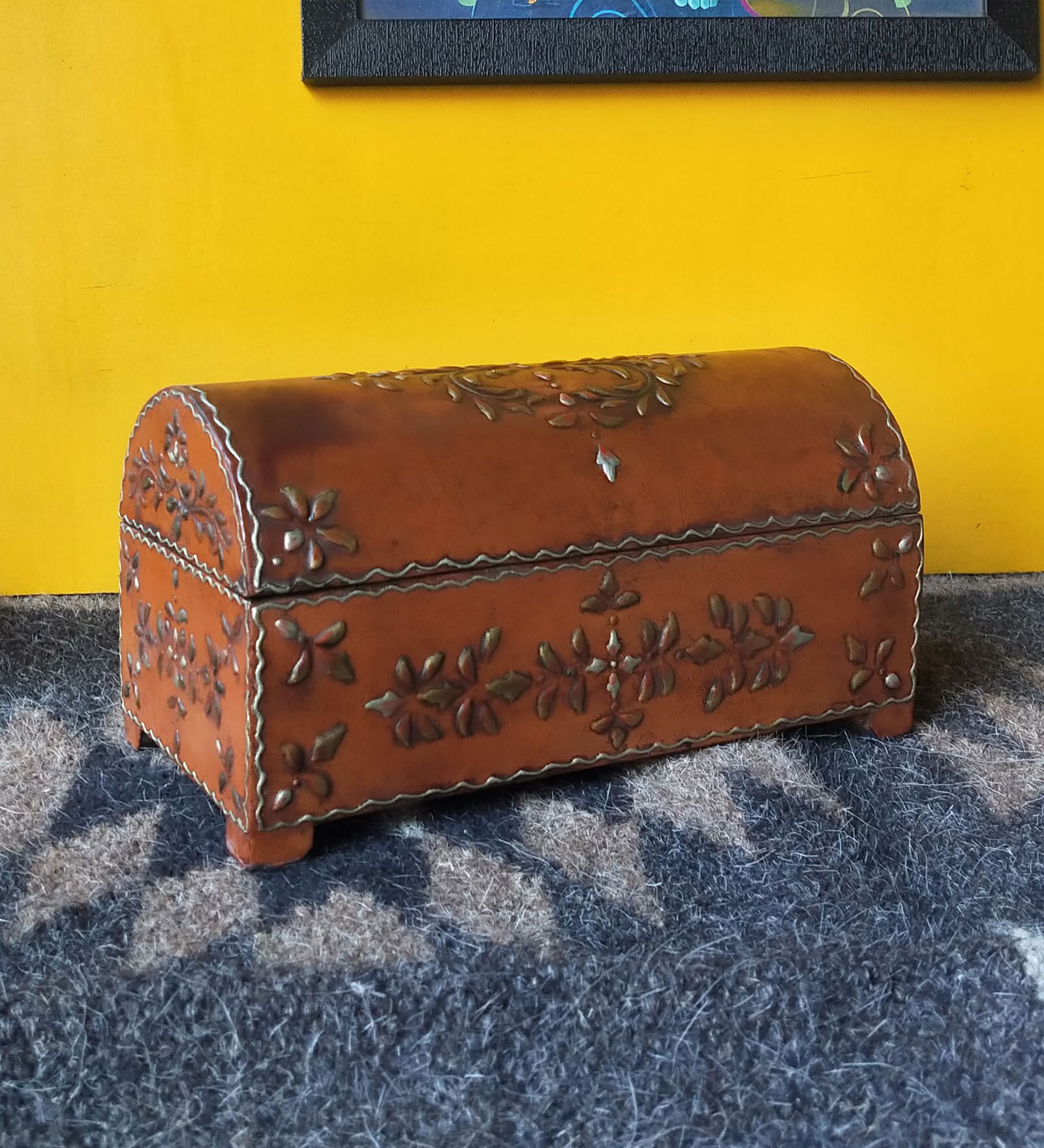Wood Trinket Box In Multicolour