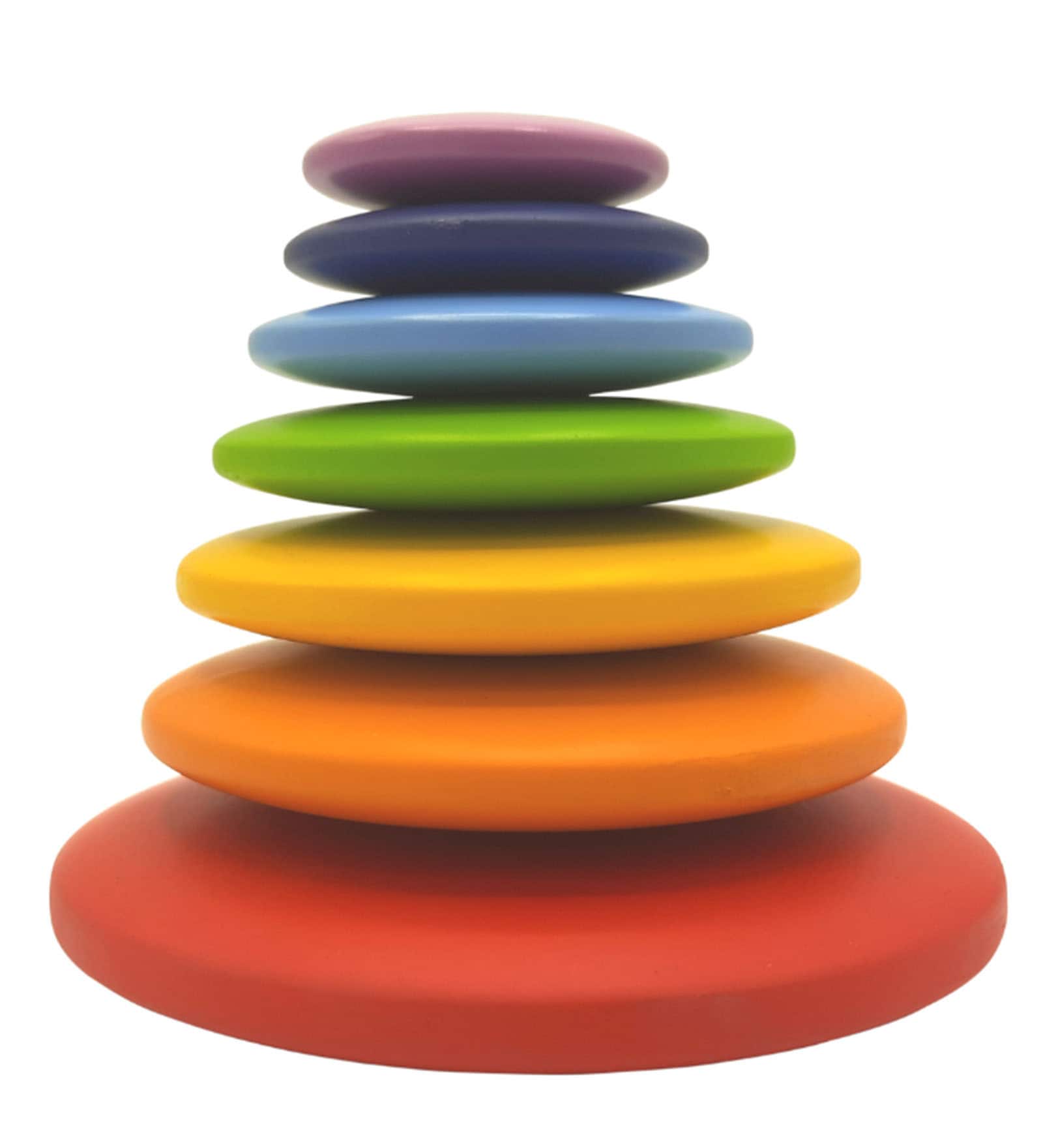 Wooden Rainbow Pebble Stacking Toy