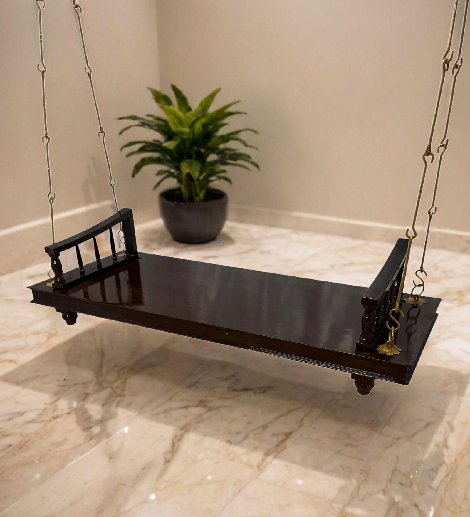 M-43 Teak Wood Swing In Rosewood Finish