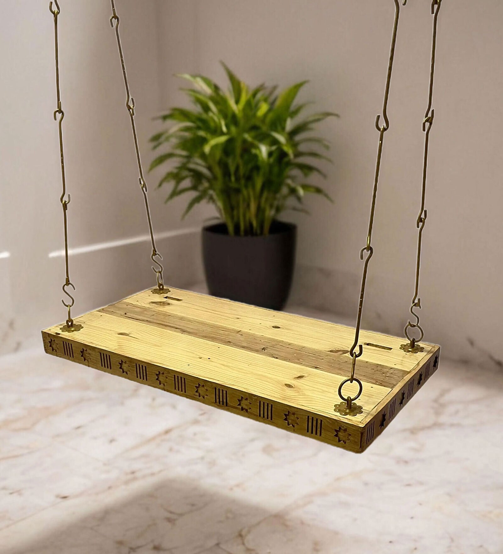 M- 53 Teak Wood Swing In Natural Teak Finish