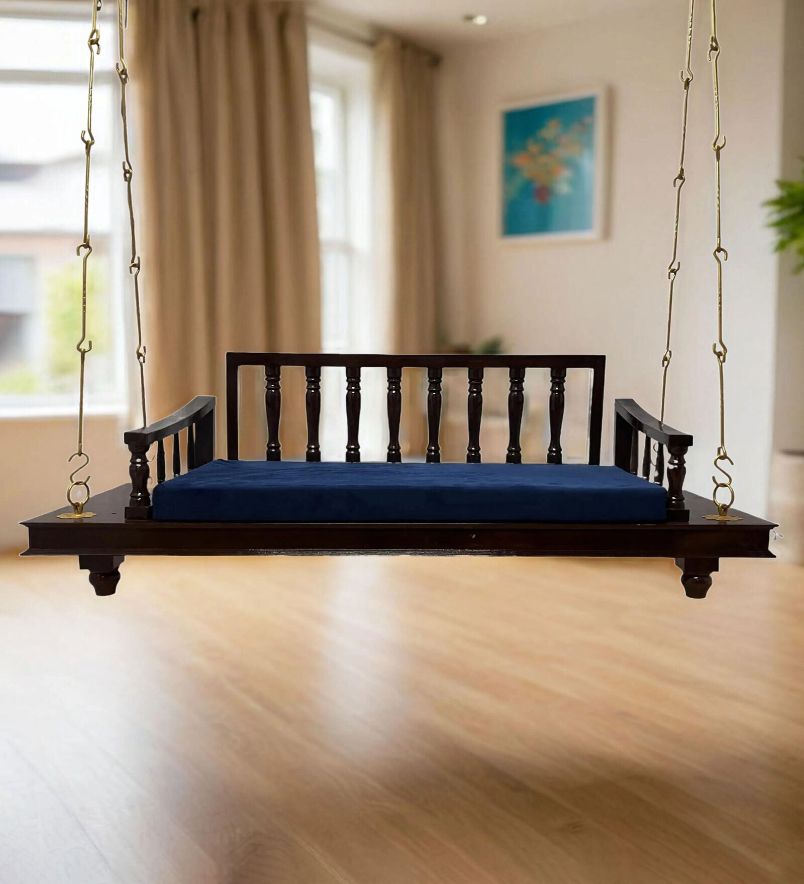 M- 40 Teak Wood Swing In Rosewood Finish