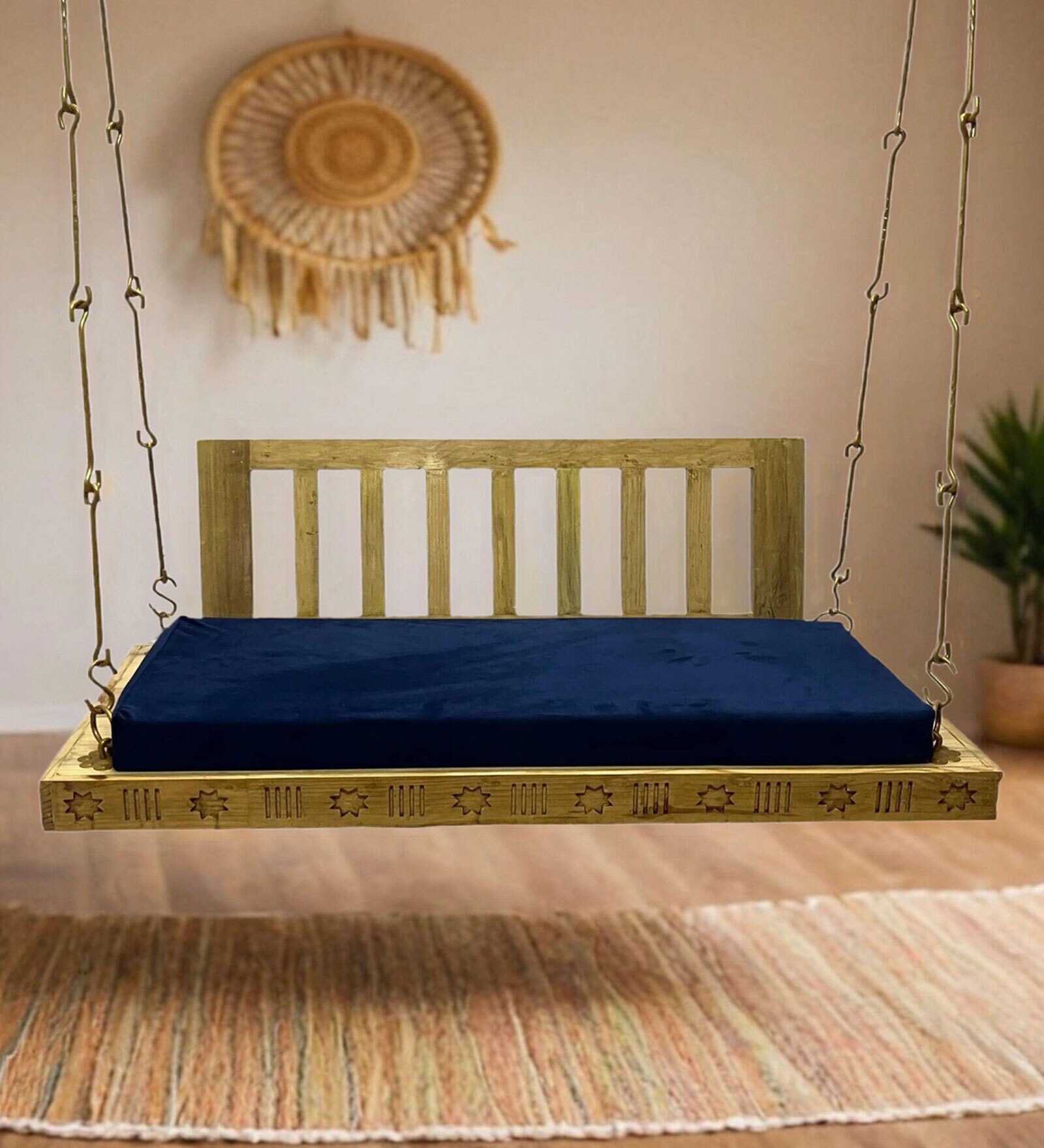 M- 55 Teak Wood Swing In Natural Teak Finish