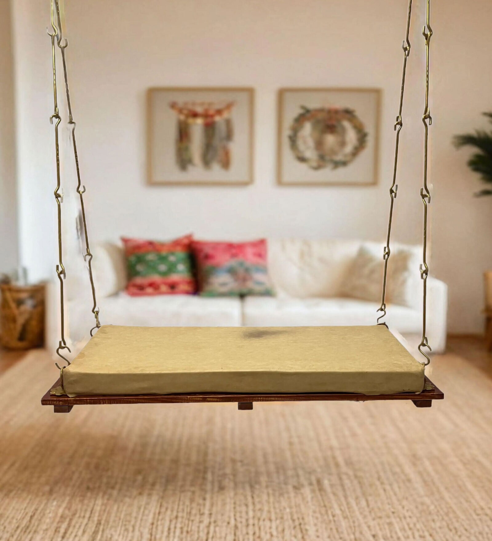M-49 Teak Wood Swing In Natural Teak Finish