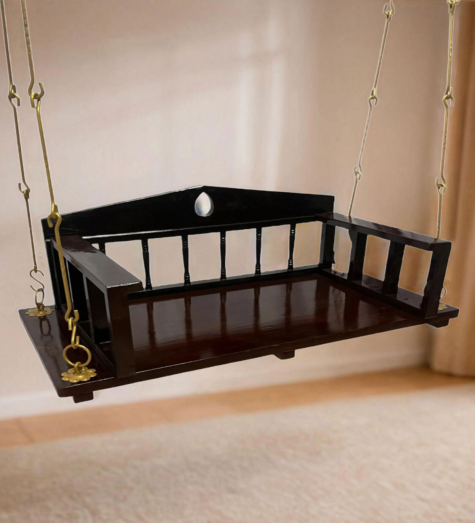 M- 61 Teak Wood Swing In Rosewood Finish